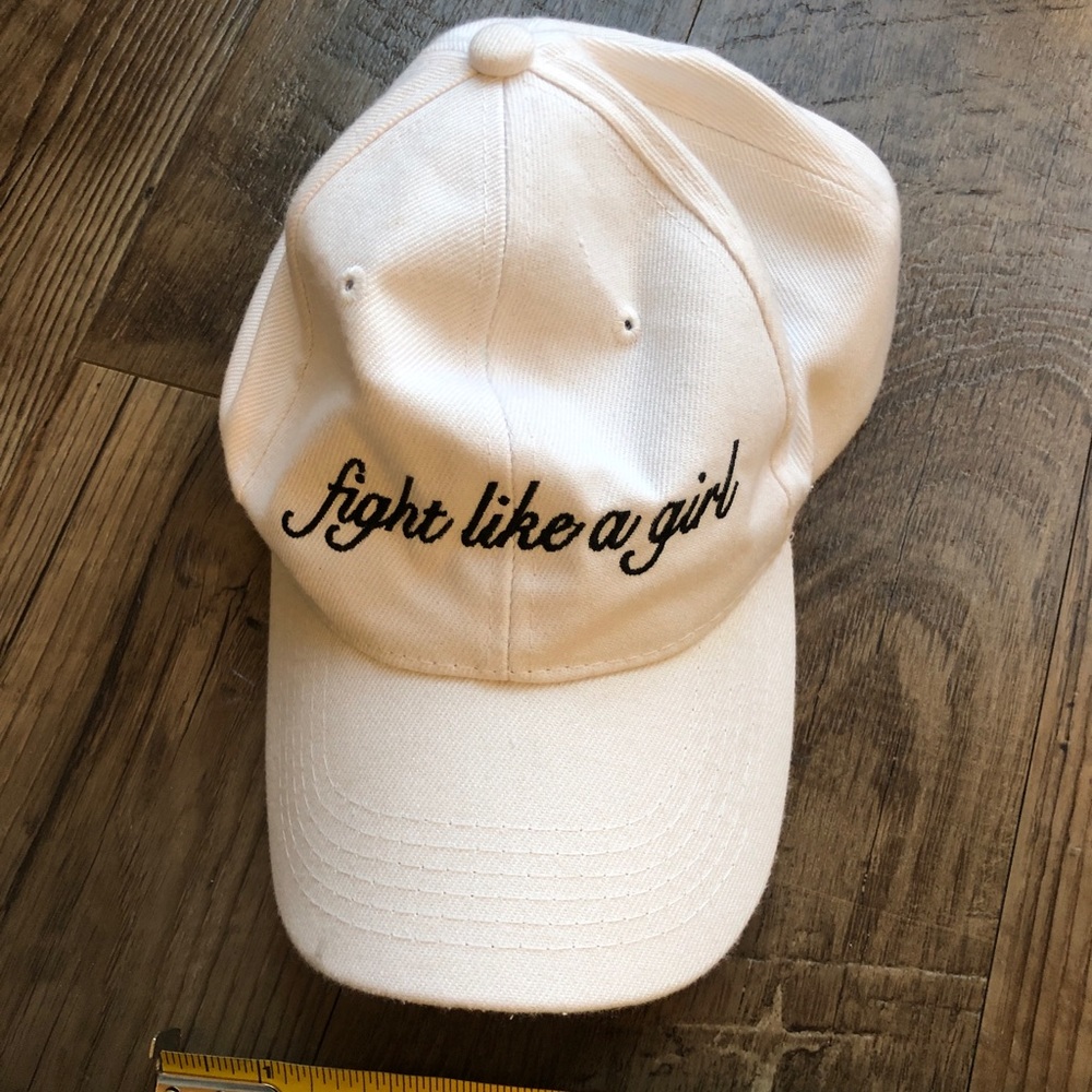 Fight like a girl white hat